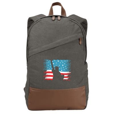 Distressed 4th Of July Liberty Flag Cotton Canvas Backpack