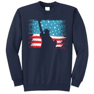 Distressed 4th Of July Liberty Flag Sweatshirt