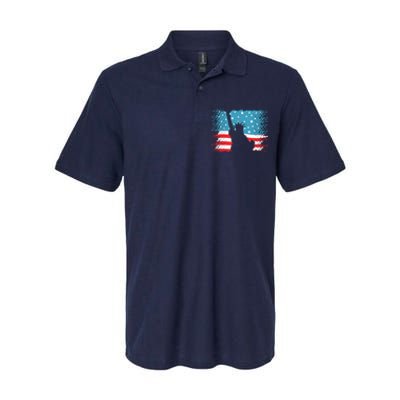 Distressed 4th Of July Liberty Flag Softstyle Adult Sport Polo