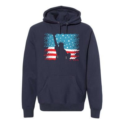 Distressed 4th Of July Liberty Flag Premium Hoodie