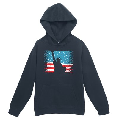 Distressed 4th Of July Liberty Flag Urban Pullover Hoodie