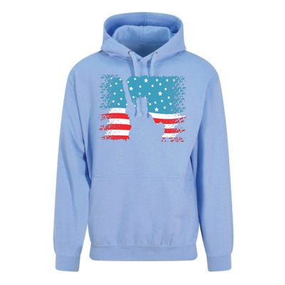 Distressed 4th Of July Liberty Flag Unisex Surf Hoodie