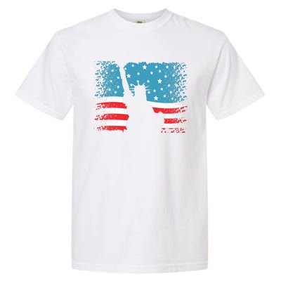 Distressed 4th Of July Liberty Flag Garment-Dyed Heavyweight T-Shirt