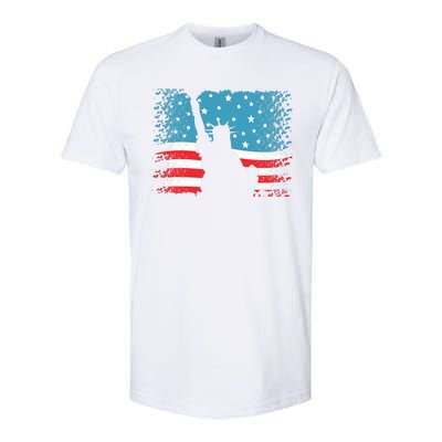 Distressed 4th Of July Liberty Flag Softstyle® CVC T-Shirt