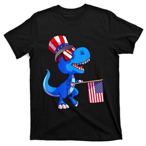 Dinosaur 4th Of July USA Flag Dino Boy July 4 T-Shirt