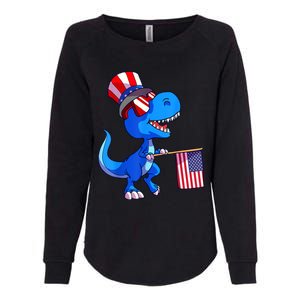 Dinosaur 4th Of July USA Flag Dino Boy July 4 Womens California Wash Sweatshirt