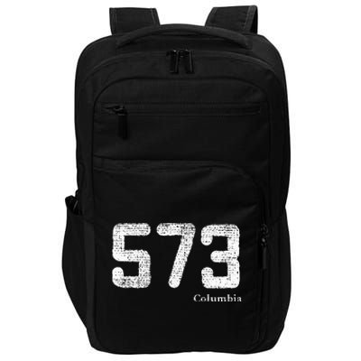 Distressed 573 Area Code Columbia Missouri Impact Tech Backpack