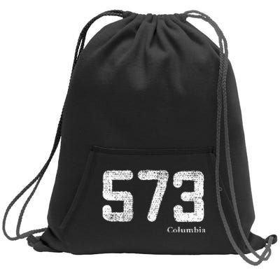 Distressed 573 Area Code Columbia Missouri Sweatshirt Cinch Pack Bag