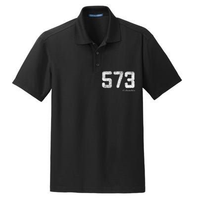 Distressed 573 Area Code Columbia Missouri Dry Zone Grid Polo