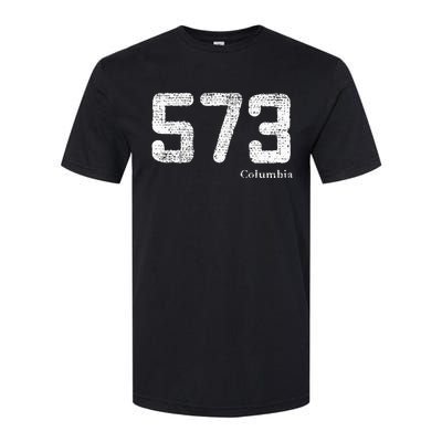 Distressed 573 Area Code Columbia Missouri Softstyle® CVC T-Shirt