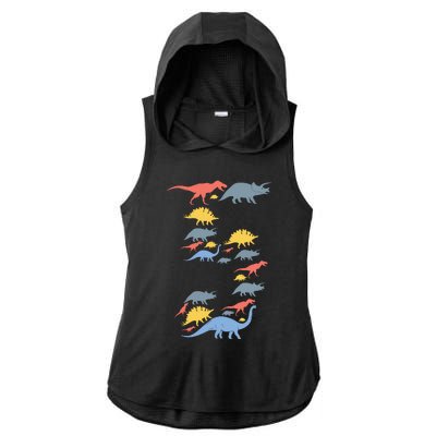 Dinosaur 5th Birthday For 5 Year Old Ladies PosiCharge Tri-Blend Wicking Draft Hoodie Tank