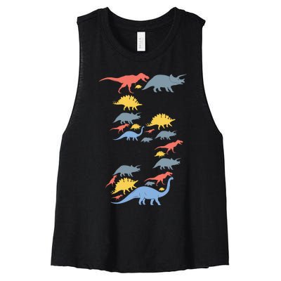 Dinosaur 5th Birthday For 5 Year Old Women's Racerback Cropped Tank