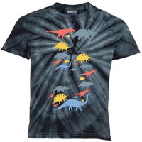 Dinosaur 5th Birthday For 5 Year Old Kids Tie-Dye T-Shirt