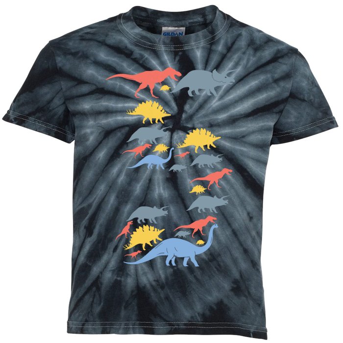 Dinosaur 5th Birthday For 5 Year Old Kids Tie-Dye T-Shirt