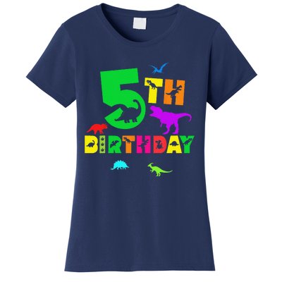 Dinosaur 5th Birthday Dino Im 5 Birthday Women's T-Shirt