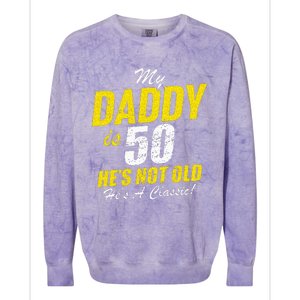 Daddy 50th Birthday Dad 50 Colorblast Crewneck Sweatshirt