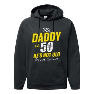 Daddy 50th Birthday Dad 50 Performance Fleece Hoodie