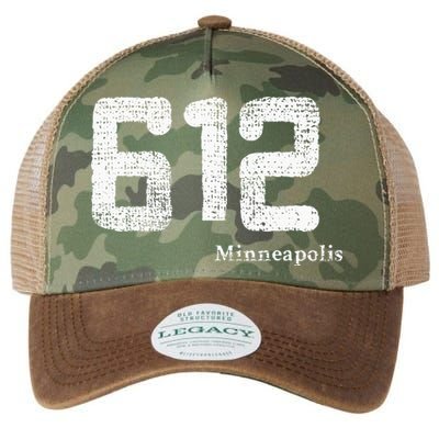 Distressed 612 Area Code Minneapolis Minnesota Legacy Tie Dye Trucker Hat