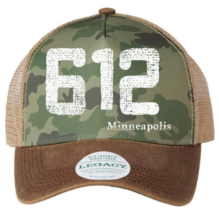 Distressed 612 Area Code Minneapolis Minnesota Legacy Tie Dye Trucker Hat