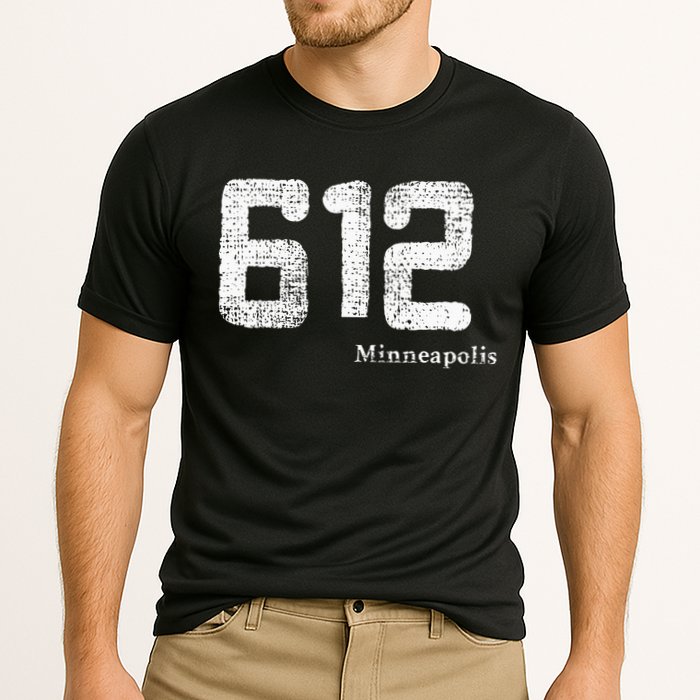 Distressed 612 Area Code Minneapolis Minnesota Performance Shirt