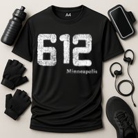 Distressed 612 Area Code Minneapolis Minnesota Performance Shirt