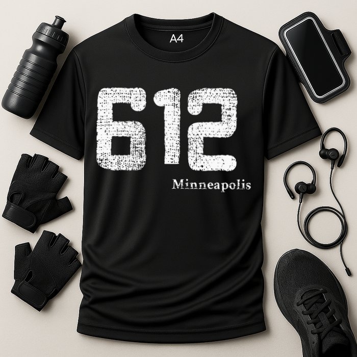 Distressed 612 Area Code Minneapolis Minnesota Performance Shirt