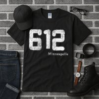 Distressed 612 Area Code Minneapolis Minnesota Tall T-Shirt