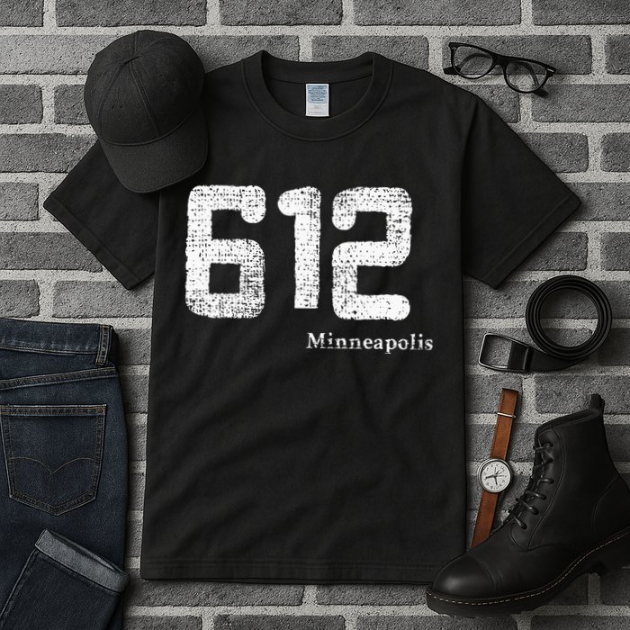 Distressed 612 Area Code Minneapolis Minnesota Tall T-Shirt