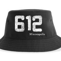 Distressed 612 Area Code Minneapolis Minnesota Sustainable Bucket Hat