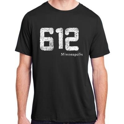 Distressed 612 Area Code Minneapolis Minnesota Adult ChromaSoft Performance T-Shirt