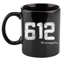 Distressed 612 Area Code Minneapolis Minnesota 11oz C Handle Ceramic Mug