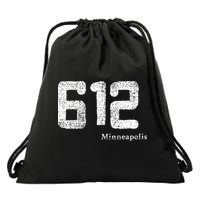 Distressed 612 Area Code Minneapolis Minnesota Drawstring Bag