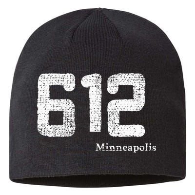 Distressed 612 Area Code Minneapolis Minnesota Sustainable Beanie