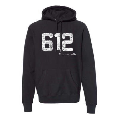 Distressed 612 Area Code Minneapolis Minnesota Premium Hoodie