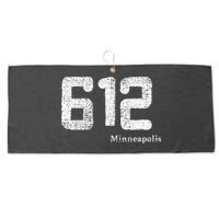 Distressed 612 Area Code Minneapolis Minnesota Large Microfiber Waffle Golf Towel