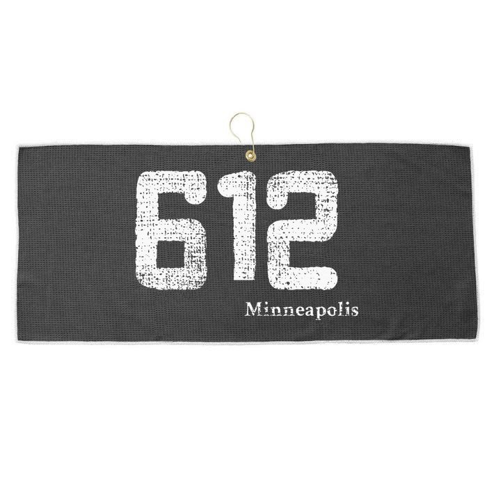 Distressed 612 Area Code Minneapolis Minnesota Large Microfiber Waffle Golf Towel