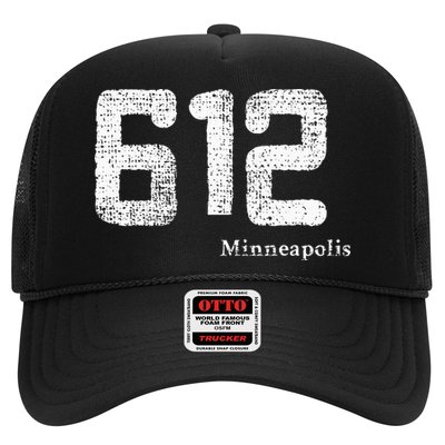 Distressed 612 Area Code Minneapolis Minnesota Trucker Hat
