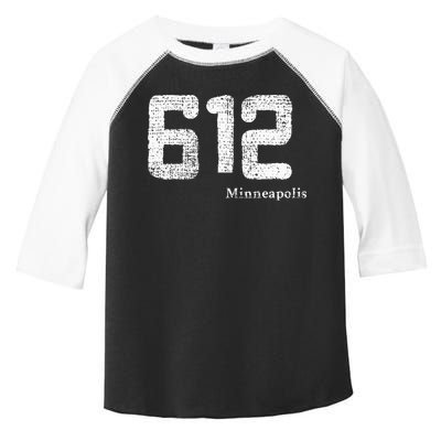 Distressed 612 Area Code Minneapolis Minnesota Toddler Fine Jersey T-Shirt