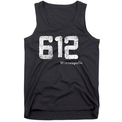 Distressed 612 Area Code Minneapolis Minnesota Tank Top