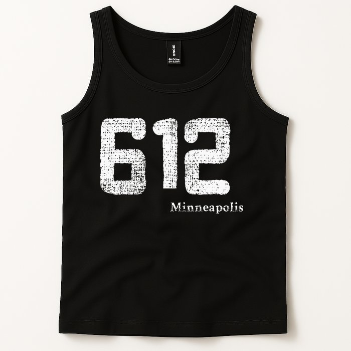 Distressed 612 Area Code Minneapolis Minnesota Tank Top