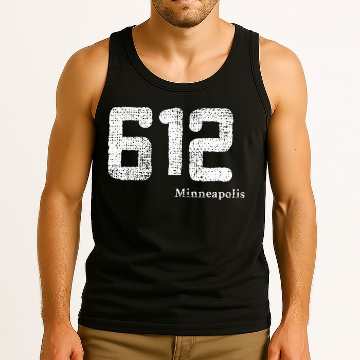 Distressed 612 Area Code Minneapolis Minnesota Tank Top