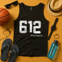 Distressed 612 Area Code Minneapolis Minnesota Tank Top