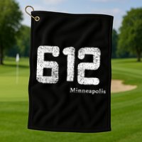 Distressed 612 Area Code Minneapolis Minnesota Golf Towel