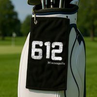 Distressed 612 Area Code Minneapolis Minnesota Golf Towel