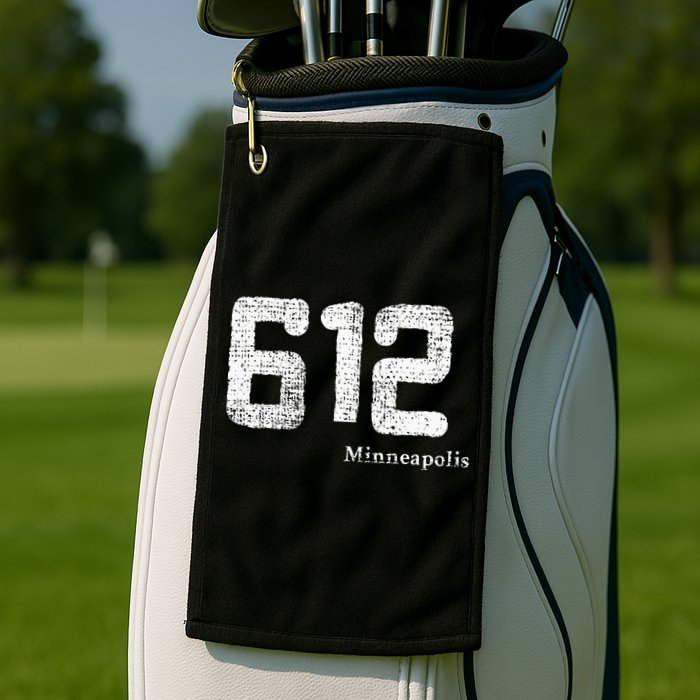 Distressed 612 Area Code Minneapolis Minnesota Golf Towel