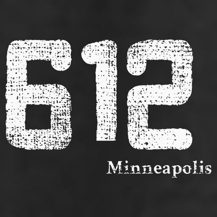 Distressed 612 Area Code Minneapolis Minnesota Microfiber Hand Towel
