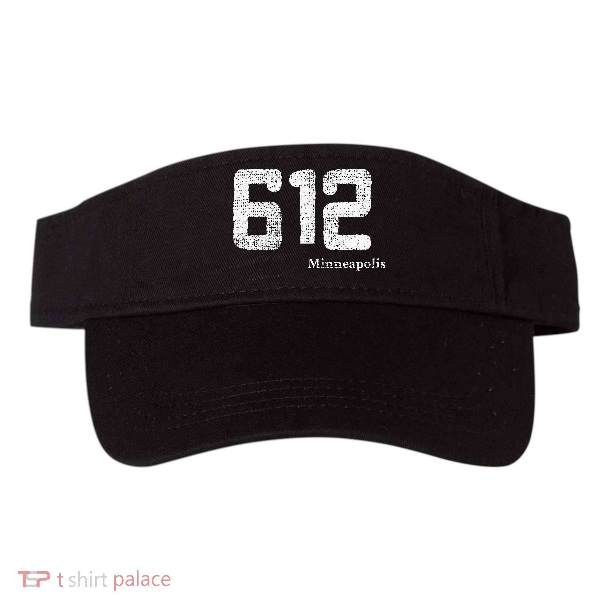 Distressed 612 Area Code Minneapolis Minnesota Visor