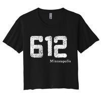 Distressed 612 Area Code Minneapolis Minnesota Crop Top