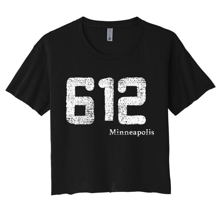 Distressed 612 Area Code Minneapolis Minnesota Crop Top