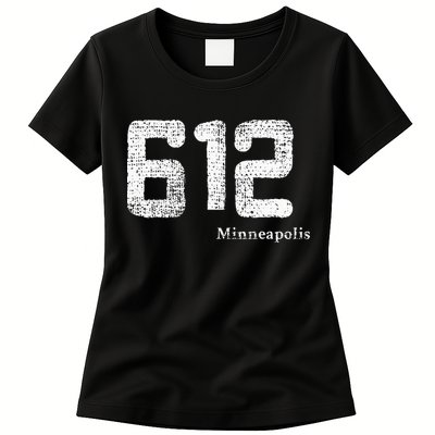 Distressed 612 Area Code Minneapolis Minnesota Womens T-Shirt